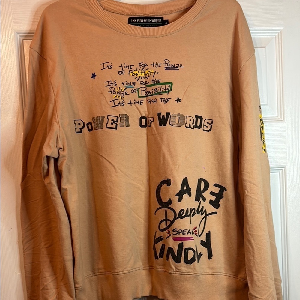 The Power of Words Beige Sweatshirt